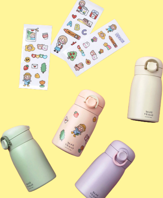 DIY 미니 스텐텀블러 보온병 보냉병 물병 260ml350ml, 퍼플, 1개
