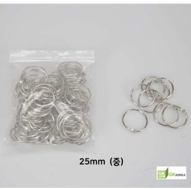 그린키즈 카드링(중_25mm) 100개입, 100개, 25mm