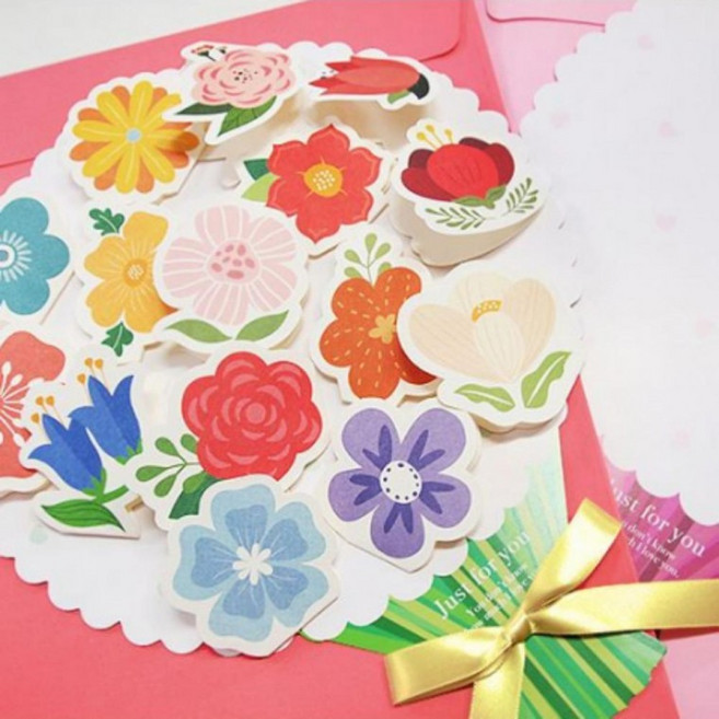 Big 꽃다발 편지지 특별한편지 편지지꾸미기 종이꽃다발, 상세페이지 참조, 스위트핑크