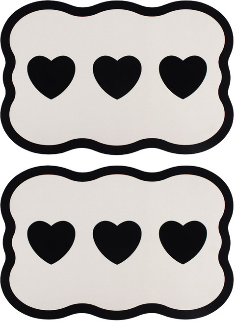 투데이리빙 1+1 빨아쓰는 하트 웨이브 규조토 발매트 욕실 화장실 매트 주방 발판 미끄럼방지 물흡수 발수건 대형 예쁜 바닥 러그, 2개, R98363A(베이지