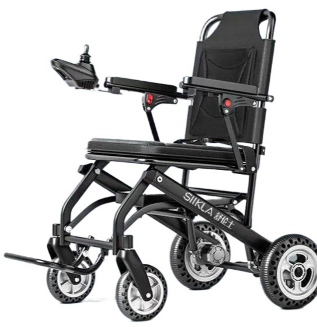 접이식 전동 휠체어 지능형 전방향 전기 라이트 다기능 완전, 단일 제어 표준형 6AH 배터리