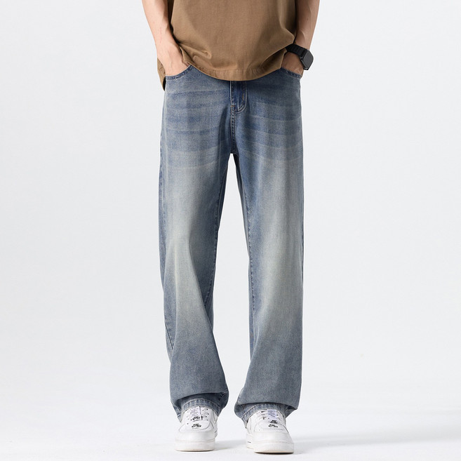 하울맨 남성 빅사이즈 텐셀 데님 팬츠 얇은 와이드핏 청바지