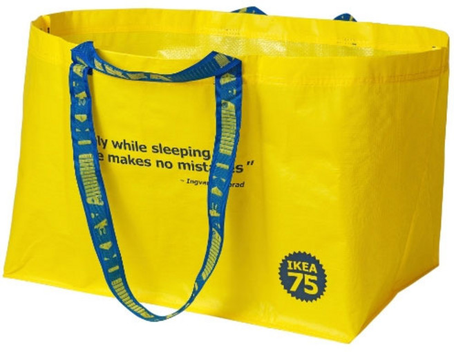 이케아 75주년 기념 제작 한정판 71리터 장바구니 워터백, 1매