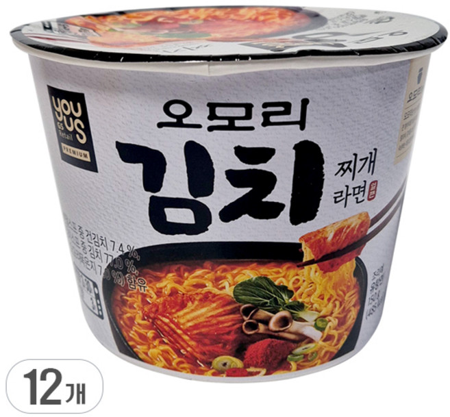 오모리 김치찌개라면 큰컵, 12개