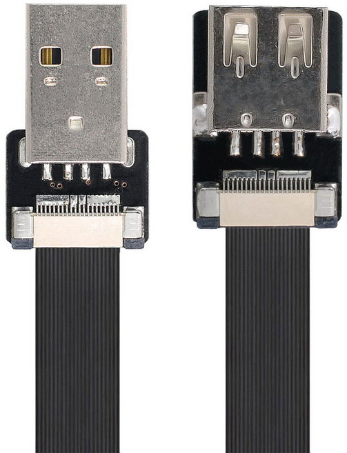 Cablec FPV용 USB 2.0 A 타입 수-마이크로 5 핀 수 데이터 플랫 슬림 FPC 케이블, 0.5M, 1개