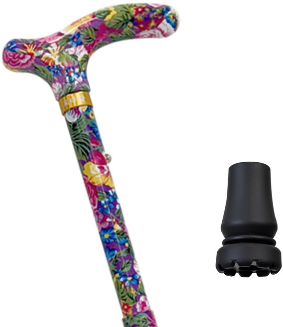 효다함 꽃길 어르신 지팡이, 분홍꽃, 1개