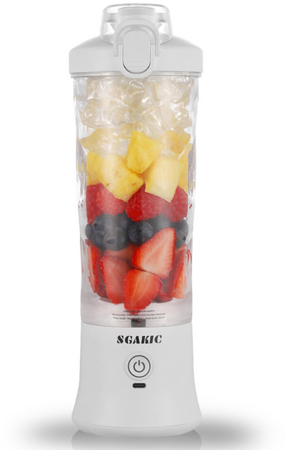 SGAKIC 미니 초고속 블렌더 휴대용 주스 얼음 믹서기 텀블러, A901KR 화이트