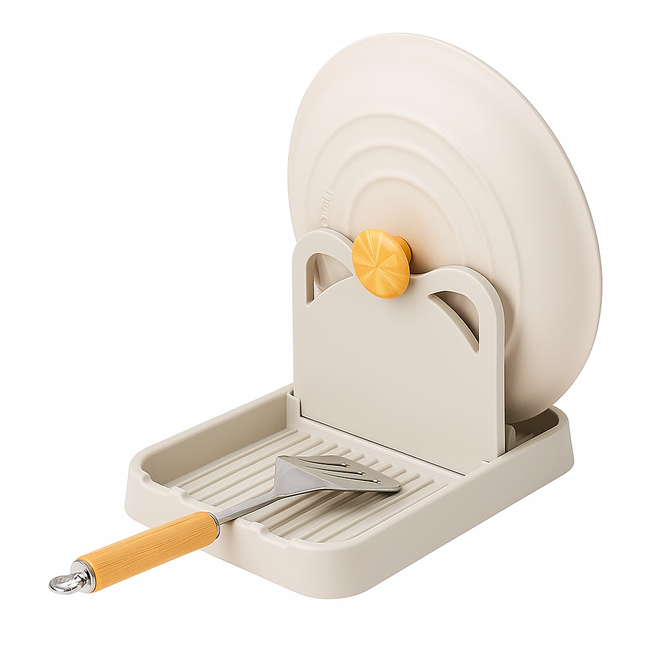 카멜코드 다용도 조리도구 냄비뚜껑 거치대, 1개, 베이지