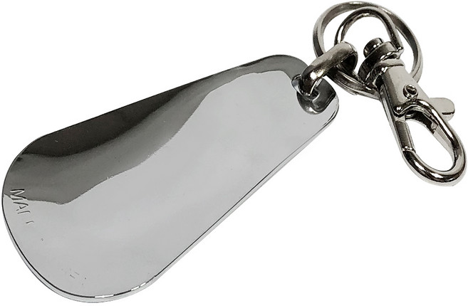 스틸 구두칼 열쇠고리 메탈 철재 구두주걱 헤라 헤나 키고리 키홀더 휴대용 금속 핸드폰줄, 실버계열, 1개