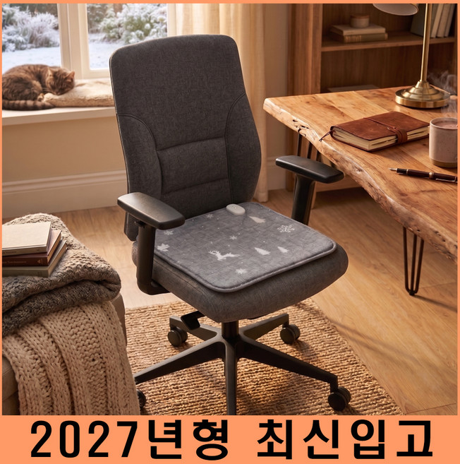 7위 - [2027년형 신제품 국산] 한일의료기 전기 방석 눈꽃사슴 사무실 가정용 여행용 카본 탄소 열선, 혼합, 1