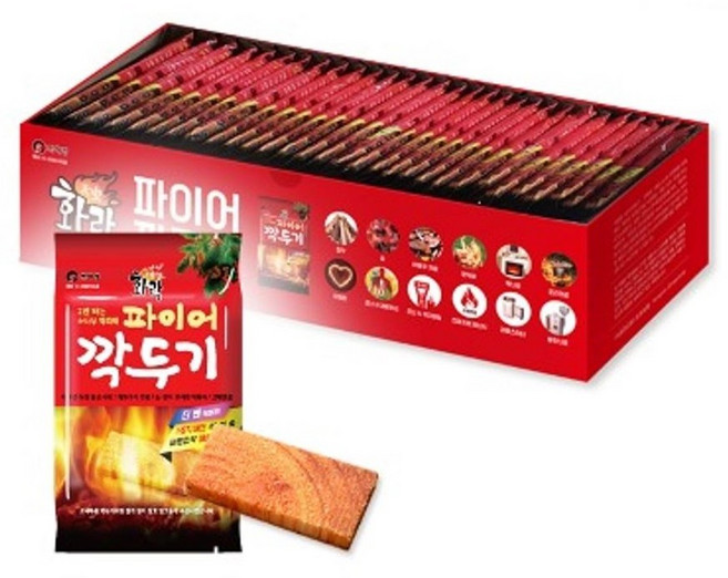 캠핑 바베큐 화로대 장작 숯 점화제 착화제 고체연료 불쏘시개 파이어깍두기 1개입/30팩, 30개, 40g