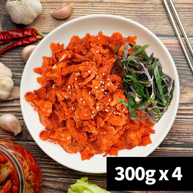 국내산 양념오돌뼈, 4개, 300g