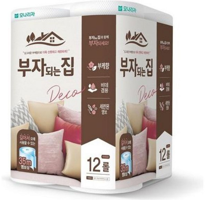모나리자 부자되는집 화장지 35m x 12롤 x 6입 박스 tnd*88652rN, 12개