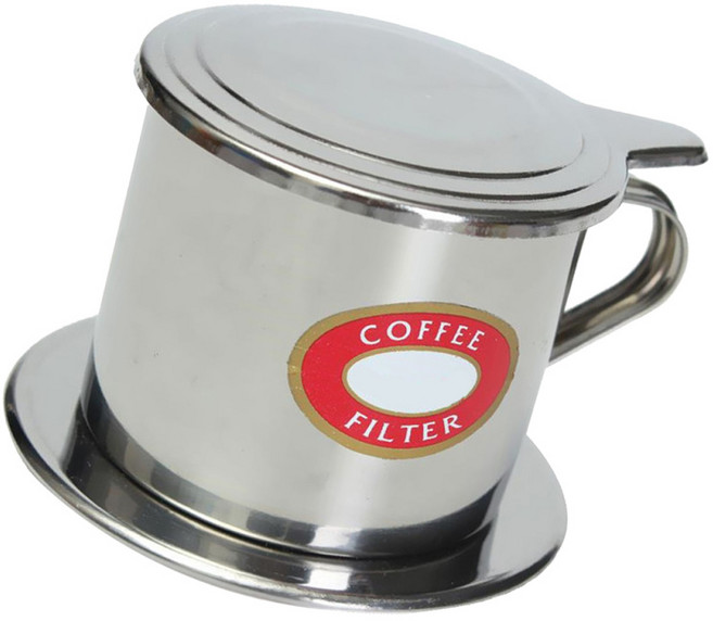 HAIMINGJUN 베트남 커피 필터 메이커 프레스 스테인리스 스틸 재사용 가능한 드립 커피 필터 드립 컵 필터 포트 싱글 컵, 100mL, 실버, 스테인레스 스틸