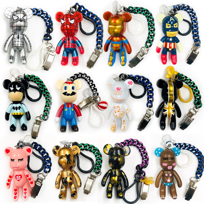 턴트골프 정품 포포베 퍼터 커버 12종 키퍼 집게 열쇠고리 홀더, 02 스파이더맨_실버