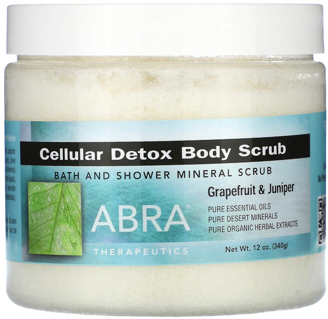 아브라테라퓨틱스 셀룰러 디톡스 바디 스크럽 자몽 및 주니퍼 함유 340g(12oz), 1개, 340g