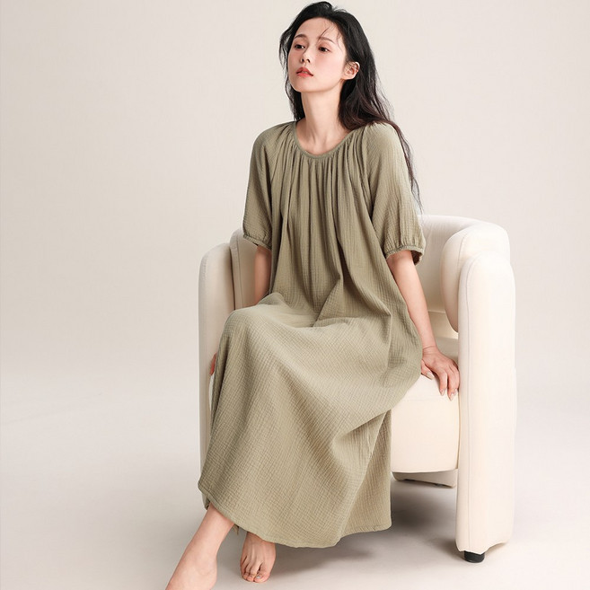 여성 순면 잠옷 루즈핏 드레스 홈웨어 원피스 임산부 빅사이즈