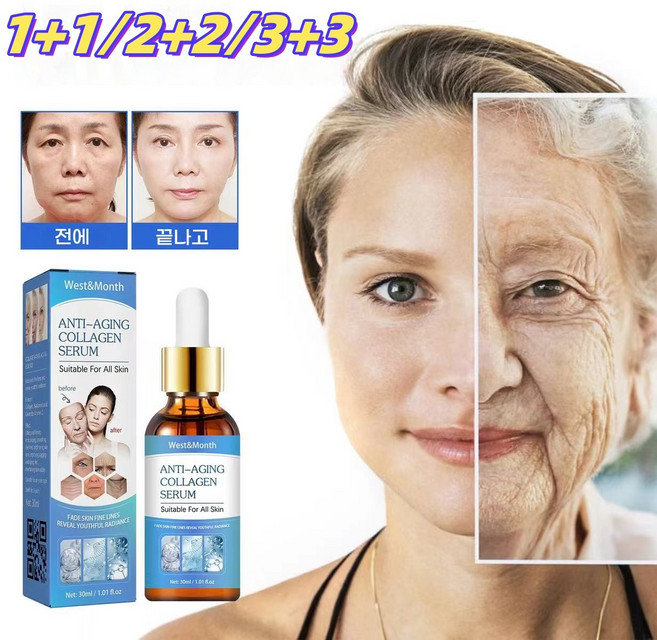 1+1/2+2/3+3 보톡스 원액세럼 주름 방지 화이트닝 에센스 수분 공급 주름 완화, 4개, 30ml