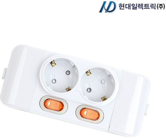 현대일렉트릭 개별 노출 2구 콘센트, 1개