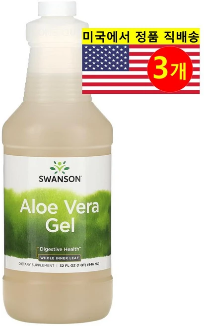 스완슨 알로에 베라 젤 946ml, 3개 - 쿠팡
