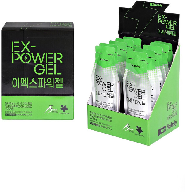K2 Safety 이엑스파워젤 에너지충전 스포츠음료 (10개입), 45g, 10개입