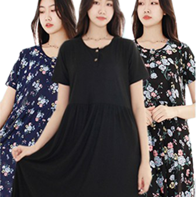 [자체제작][오늘발송] 고급 냉장고 반팔원피스 [77~99] 빅사이즈