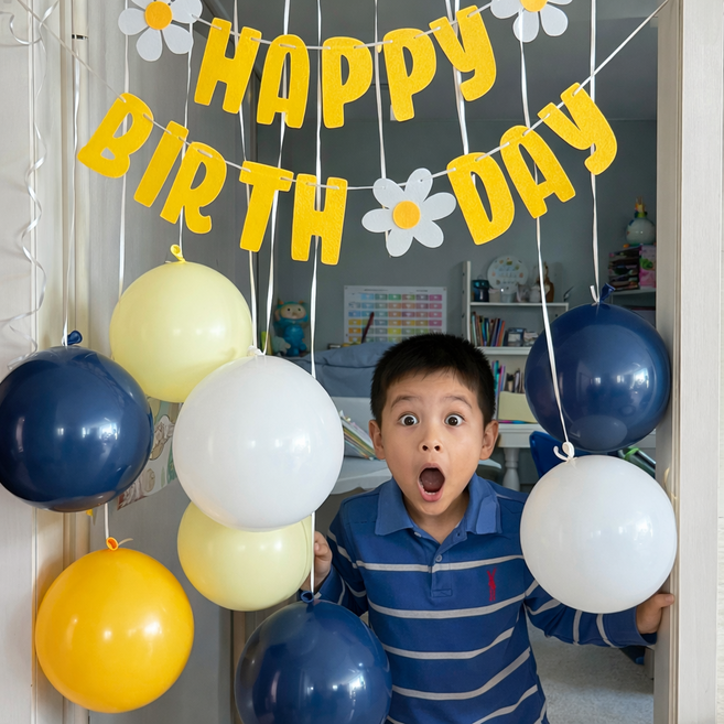 서프라이즈 아이방 생일파티장식 데코, 1개, 네이비