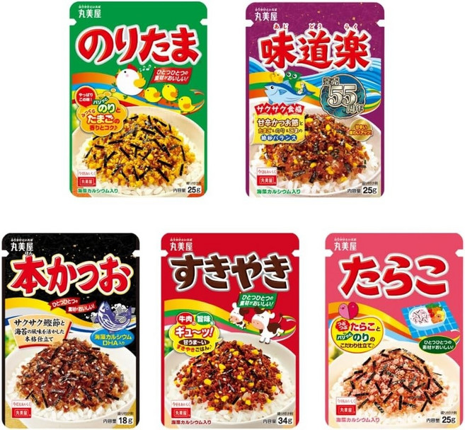 일본 마루미야 후리가케 주먹밥 5종, 1세트, 127g