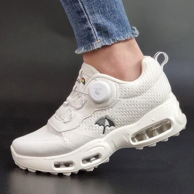 아놀드파마 다이얼 에어 쿠션 운동화 겸용 골프화 스파이크리스 키높이 5cm 여성 남성 스크린 연습용 골프 슈즈 스니커즈 메쉬 보아 워킹화 커플 트레킹화 파크골프화