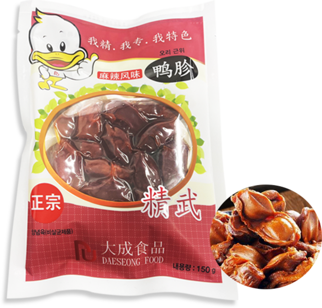 홍홍 중국식품 삶은 오리 근위 중국오리근위 마라 국내생산 중국오리, 1개, 150g