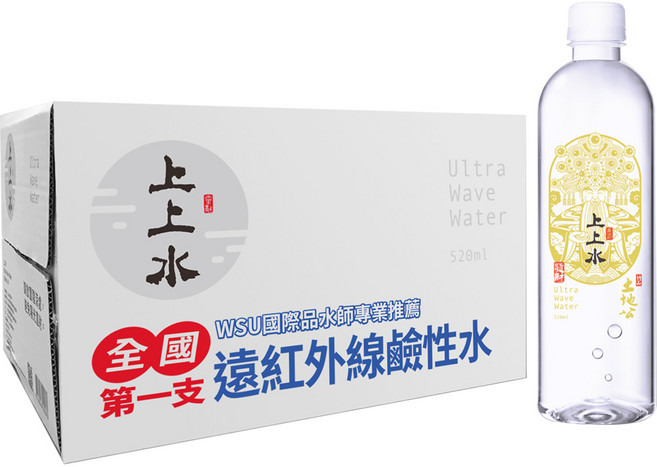 上上水 遠紅外線鹼性水 520ml, 24個