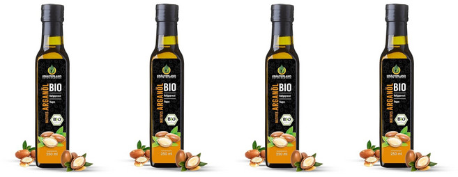 [크라우터랜드] 모로칸 유기농 아르간 오일 2 x 250ml 냉압착 비건, 4개