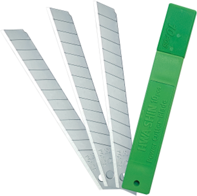 화신공업 소형 커터칼날 9mm용 사무용 정밀작업용 리필 칼날 1갑(10매입), 1개