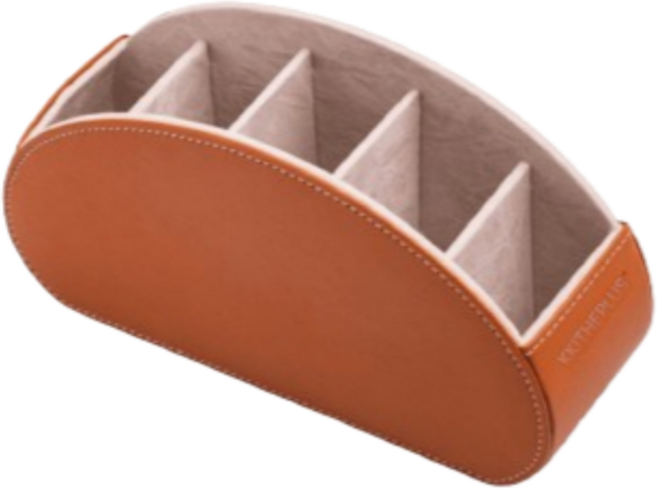 폴라리스원 리모컨 정리함 가죽 다용도 보관함 인테리어 소품수납함, 1개, 카멜