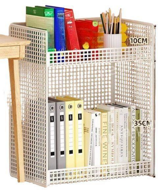 책상밑 수납선반 책장 사무실 서류보관함 이동식 스탠딩 책꽂이, N. 검정_2층_도르래_암호메시