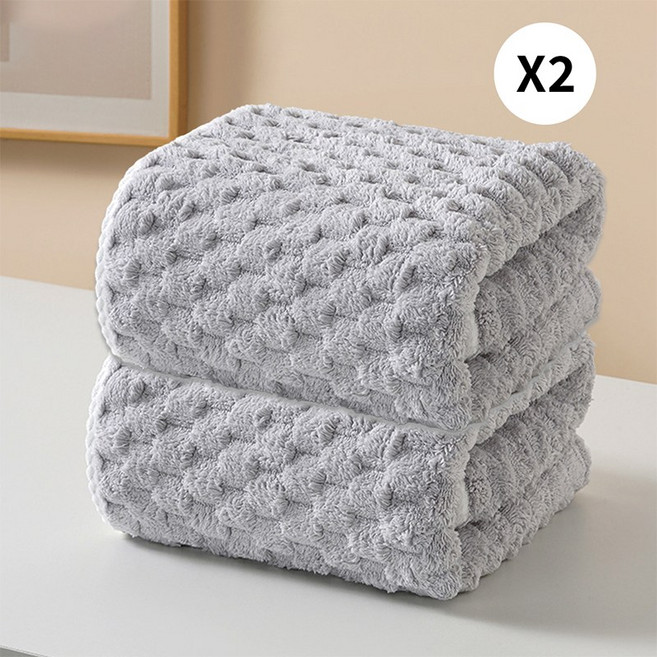 Veralool 프리미엄 극세사 호텔 대형 바스타올 샤워타올 40수 목욕타올 비치타월 먼지없는 속건 수건, 2개, 그레이