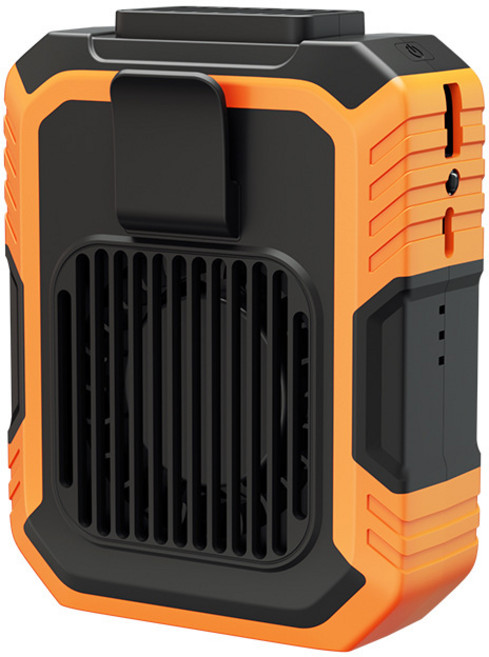 미가 3in1 허리선풍기+보조배터리+조명 휴대용 선풍기 아웃도어 USB 미니 선풍기 4000mAh, 오렌지