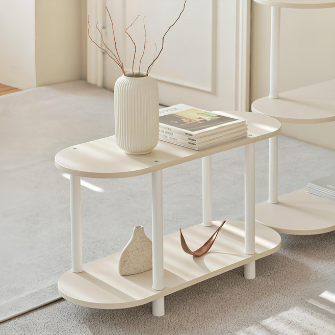 룸앤홈 모노 라운드 선반, 샌드베이지, 2단