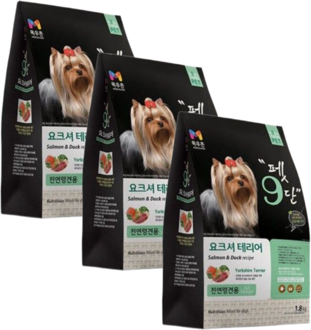 목우촌 펫9단 요크셔테리어 전용사료 1.8kg, 3개, 오리
