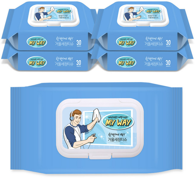 올마이웨이 거울 세정티슈, 6개