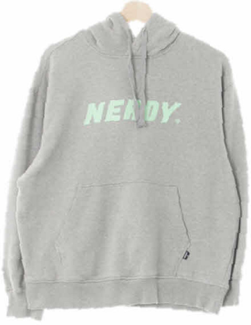 8369 널디 그레이 면혼방 민트빅로고후디티셔츠 [S]