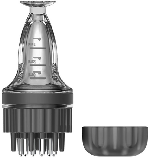 두피케어 도포기 마사지 로게인폼 미녹시딜 탈모치료용 발모제도포기, 누름 도포기 [블랙] (드로퍼와 세척 브러시 증정), 1개