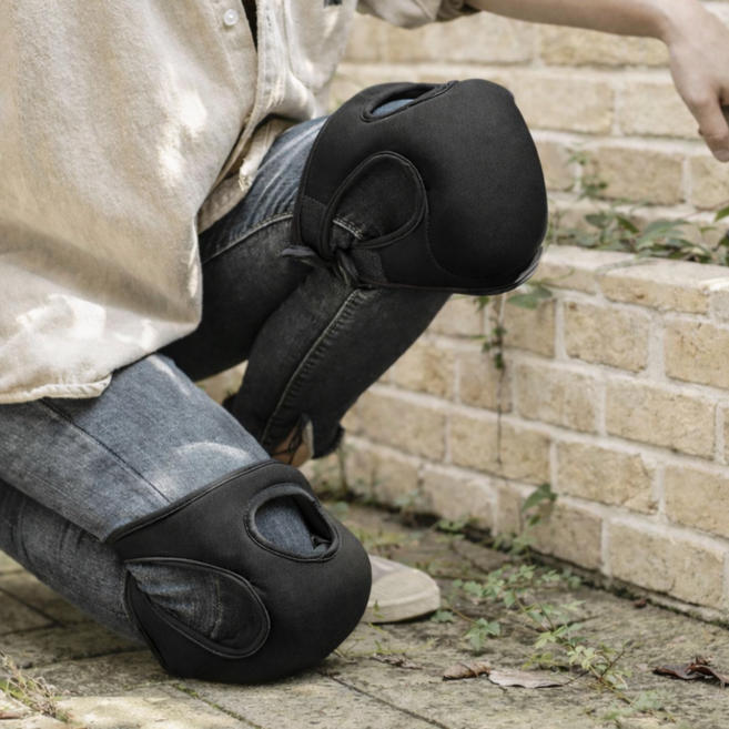 리소움 빵빵쿠션 간편착용 무릎보호대, 블랙, 2개