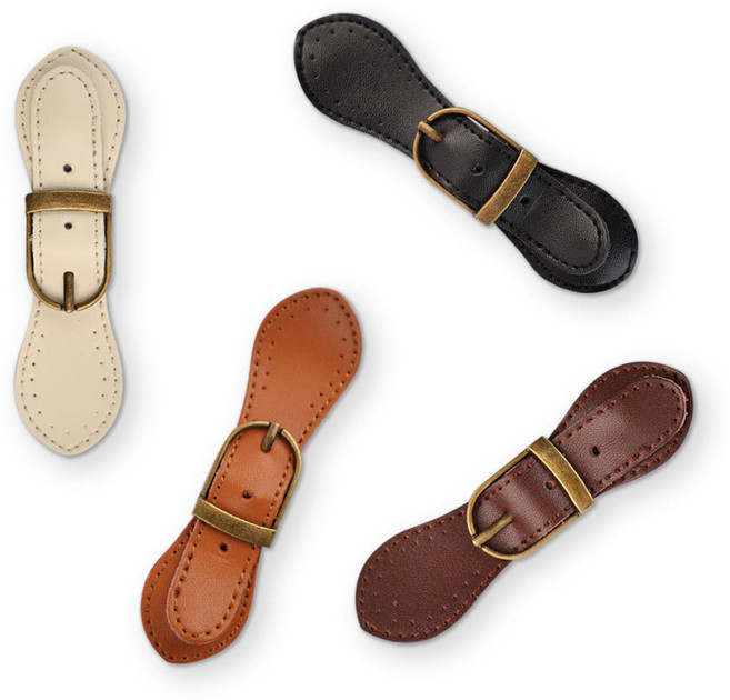 브랜드얀 가죽 벨트장식 사시꼬미 자석형, 다크브라운, 1개