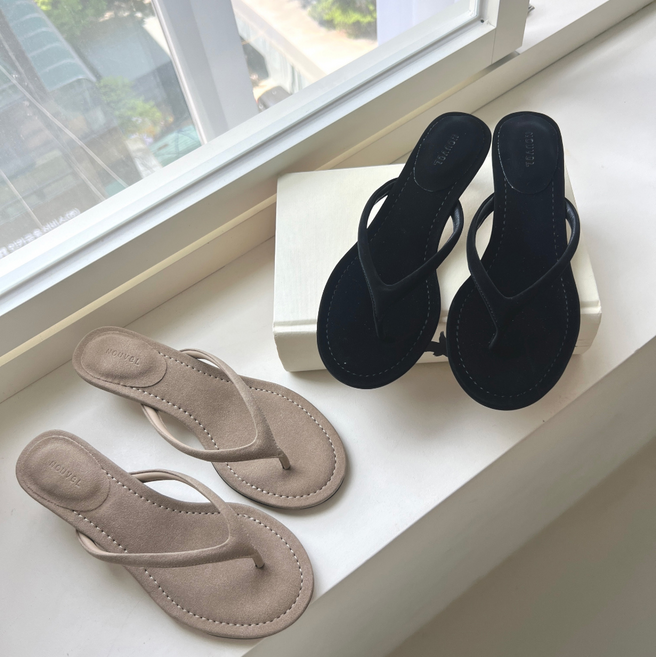 스웨이드 쪼리 힐 샌들 2컬러 (3cm)