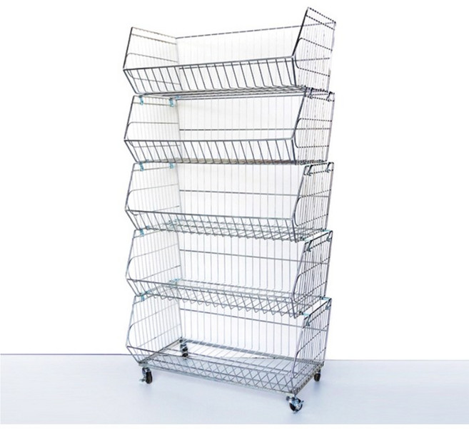 [매대인] 점볼박스 진열대 간이매대 상품 진열대 철망매대 3단 4단 5단 진열대 HS-500, 1단