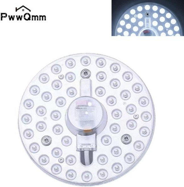 PwwQmm LED 링 패널 원형 조명 삼색 디밍 AC220V-240V 36W 24W 18W 차가운 천장 보드 램프, 06 24W Tricolor dimming