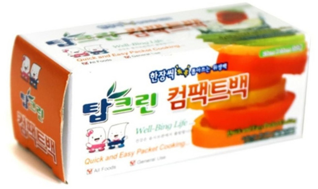 탑크린 뽑아쓰는 일회용 비닐팩 컴팩트 위생 봉투 주방 식품 보관 25x35cm 30매 백