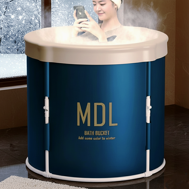 Roomxyd 간이욕조 1인욕조 반신욕조 원터치욕조 접이식욕조 목욕탕, 1개