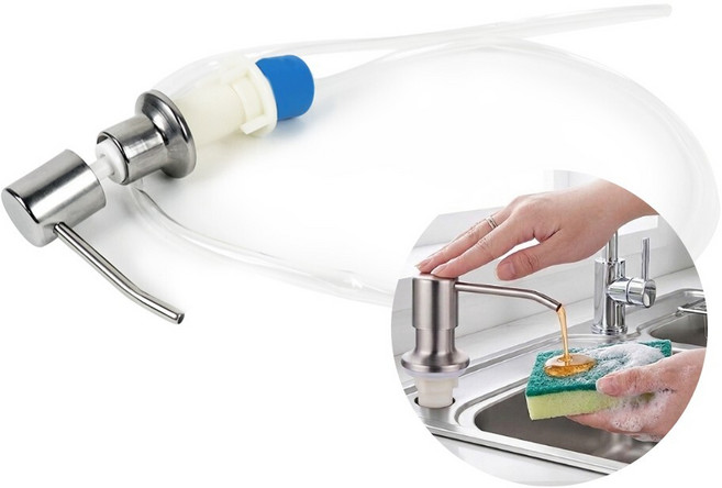 편한집 싱크대 타공 세제 펌프 디스펜서 싱크대세제디스펜서호스형 주방세제디스펜서 업소용주방세제펌프
